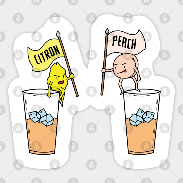 Iced tea lemon against ice tea peach Sticker by dieEinsteiger